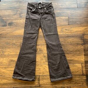 Garage Low-Rise Brown Flared Jeans